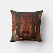 ヴィンテージティキアロハハワイアンルアウ（ハワイ式宴会）トロピカル クッション (裏面)