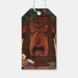 ヴィンテージティキアロハハワイアンルアウ（ハワイ式宴会）バースデーパーティー ギフトタグ