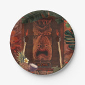 ヴィンテージティキアロハハワイアンルアウ（ハワイ式宴会）バースデーパーティー ペーパープレート (正面)