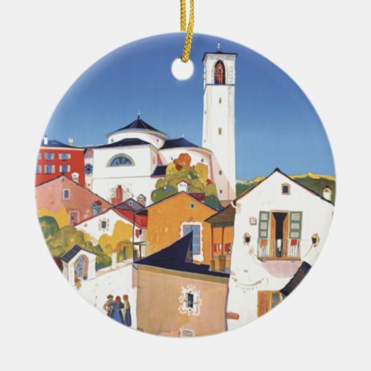 ヴィンテージティチーノテッシンカントンスイス セラミックオーナメント (正面)