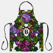 ヴィンテージティファニーステンドグラスパープルバラ エプロン (正面)