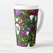 ヴィンテージティファニーステンドグラスパープルバラ カフェラテマグ (右アングル)