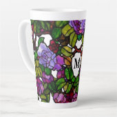 ヴィンテージティファニーステンドグラスパープルバラ カフェラテマグ (左アングル)