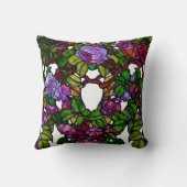 ヴィンテージティファニーステンドグラスパープルバラ クッション (裏面)