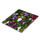 ヴィンテージティファニーステンドグラスパープルバラ タイル (側面)