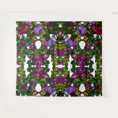 ヴィンテージティファニーステンドグラスパープルバラ タペストリー (正面(横))