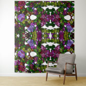 ヴィンテージティファニーステンドグラスパープルバラ タペストリー (インサイチュ)