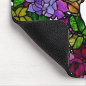 ヴィンテージティファニーステンドグラスパープルバラ マウスパッド (コーナー)