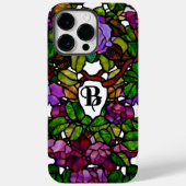 ヴィンテージティファニーステンドグラスパープルバラ Case-Mate iPhoneケース (裏面)