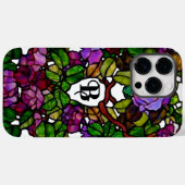 ヴィンテージティファニーステンドグラスパープルバラ Case-Mate iPhoneケース (裏面 (横))