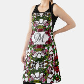 ヴィンテージティファニーステンドグラスピンクと赤のバラ エプロン (インサイチュ)