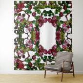 ヴィンテージティファニーステンドグラスピンクと赤のバラ タペストリー (インサイチュ)