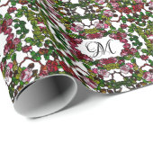 ヴィンテージティファニーステンドグラスピンクと赤のバラ ラッピングペーパー (ロールコーナー)