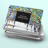 ヴィンテージティファニーステンドグラス藤フローラアート 名刺