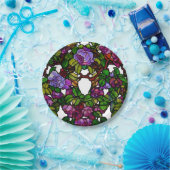 ヴィンテージティファニーステンドグラス、紫のバラ ペーパープレート (パーティー)