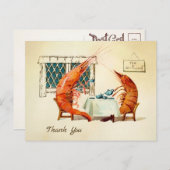 ヴィンテージティーエビありがとうはがき ポストカード (正面/裏面)