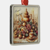 ヴィンテージティーエレガントパーティークリスマス メタルオーナメント (右)