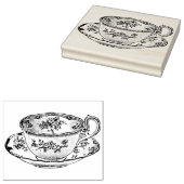 ヴィンテージティーカップとソーサーゴムアートスタンプ ラバースタンプ (押印)