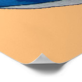 ヴィンテージティーカップアートイラストレーション水彩 ポスター (角)