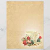 ヴィンテージティーカップスクラップブック紙マルプルホール (正面)