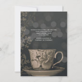 ヴィンテージティーカップティーパーティーブライダルシャワー招待状 招待状 (裏面)