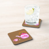 ヴィンテージティーカップティーポットイラストレーション コースター (右側)