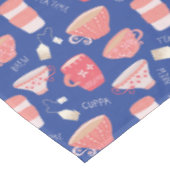 ヴィンテージティーカップティーポットパターン テーブルクロス (アングル)