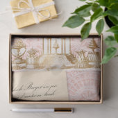 ヴィンテージティーカップハイティー金ゴールドとピンクのデコパージュ 薄葉紙 (ギフト)