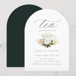 ヴィンテージティーカップフローラティーパーティー 招待状