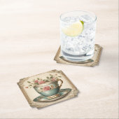 ヴィンテージティーカップフローラブライダルシャワーティーパーティー ペーパーコースター (インサイチュ)