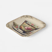 ヴィンテージティーカップフローラブライダルシャワーティーパーティー ペーパープレート (傾斜あり)