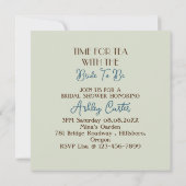 ヴィンテージティーカップフローラブライダルシャワーティーパーティー 招待状 (裏面)