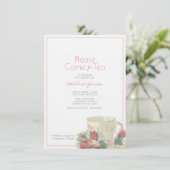 ヴィンテージティーカップベビーシャワーピエレガントンク 招待状 (スタンド正面)