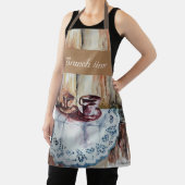 ヴィンテージティーカップ白レースリネンエプロン エプロン (インサイチュ)