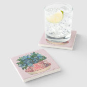 ヴィンテージティーカップ花石コースター ストーンコースター (横)