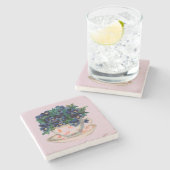 ヴィンテージティーカップ花石コースター ストーンコースター (横)