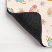 ヴィンテージティーカップ(リネン)パターン – マウスパッド (コーナー)