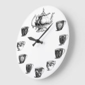 ヴィンテージティークロック白い背景 ラージ壁時計 (傾斜)