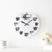 ヴィンテージティークロック白い背景 ラージ壁時計 (ホーム)