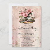 ヴィンテージティーセットフローラ退職 招待状 (正面)