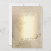 ヴィンテージティーセット、金ゴールドダイヤモンドブライダルシャワー 招待状 (裏面)