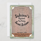 ヴィンテージティータロットウィッチケトルスウィート16パーティーイン 招待状 (裏面)