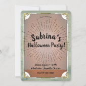 ヴィンテージティータロットウィッチケトルハローウィンパーティイン 招待状 (裏面)
