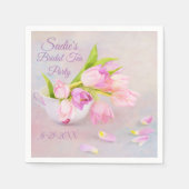 ヴィンテージティーチューリップブライダルティーシャワーナプキンズ スタンダードカクテルナプキン (正面)