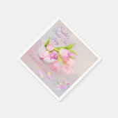 ヴィンテージティーチューリップブライダルティーシャワーナプキンズ スタンダードカクテルナプキン (角)