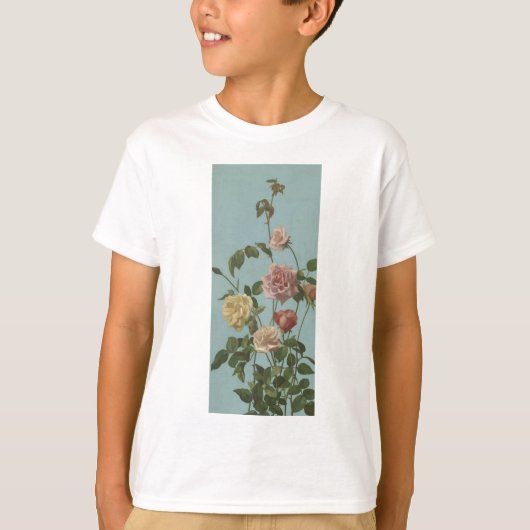 ヴィンテージティーバラと赤面バラ Tシャツ (正面)