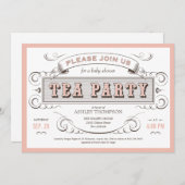 ヴィンテージティーパーティの招待状 招待状 (正面/裏面)