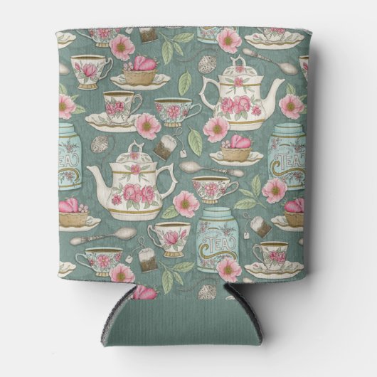 ヴィンテージティーパーティークーラーボックス 缶クーラー (正面)