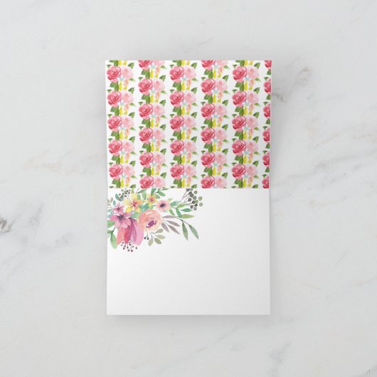 ヴィンテージティーパーティーシャワーありがとうご注意 サンキューカード (内部)