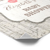 ヴィンテージティーパーティーフローラ赤ちゃんシャワー歓迎サイン ポスター (角)